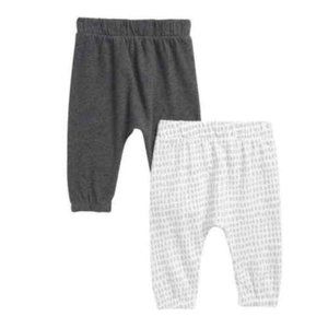 Nordstrom Babies' 2-Piece Pull On Cotton Joggers Set Grey Micro Strokes 18M NWT